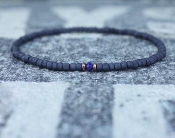 Bracelet lapis lazuli, bijoux en lapis lazuli pour homme, bijoux pour homme, bracelet de perles pour homme, bracelet de l'amitié, cadeau pour homme, cadeau mari