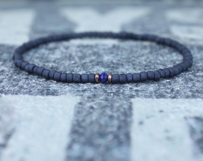 Lapis Lazuli Bracelet, Mens Lapis Lazuli Jewelry, Mens Jewelry, Mens Beaded Bracelet, Friendship Bracelet, Gift for Men, Husband Gift