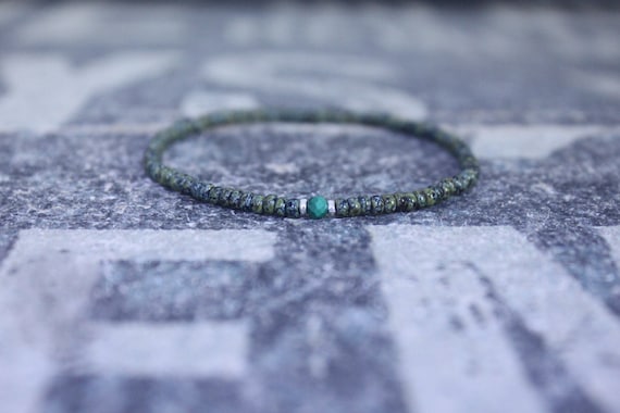 Malachite Bracelet, Mens Bracelet, Mens Beaded Bracelet, Minimalist Jewelry, Mens Gift, Gift for Him, Bead Bracelet, Green Bracelet Men