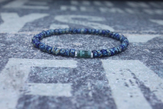 Emerald Bracelet, Mens Bracelet, Raw Emerald, Anniversary Gift, Mens Birthstone, Gemstone Bracelet, Birthstone Bracelet, Couples Bracelet