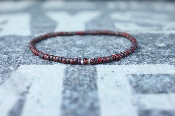 Garnet Bracelet, Mens Bracelet, Mens Beaded Bracelet, Minimalist Jewelry, Mens Gift, Gift for Him, Beaded Bracelet, Bracelet Men, Bracelet