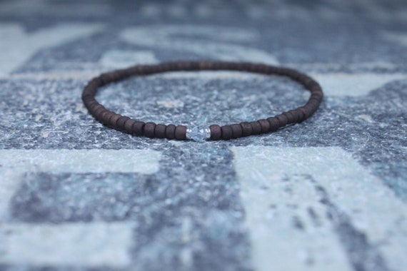 Aquamarine Bracelet, Mens Beaded Bracelet, Gemstone Bracelet, Husband Gift, Boyfriend Gift, Husband Gift, Couples Bracelet, Mens Bracelet