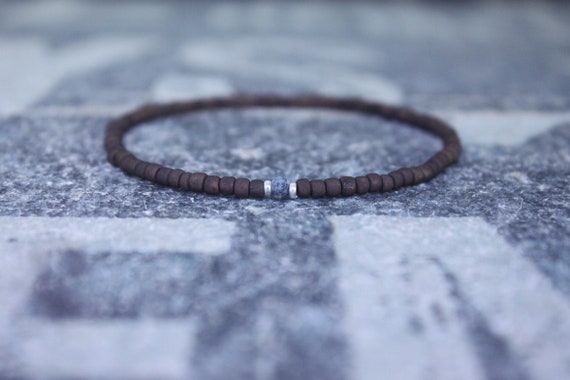 Opal Bracelet, Dendrite Opal, Mens Jewelry, Boho Bracelet, Minimalist Bracelet, Mens Gift, Boyfriend Gift, Delicate Bracelet Gift for Men