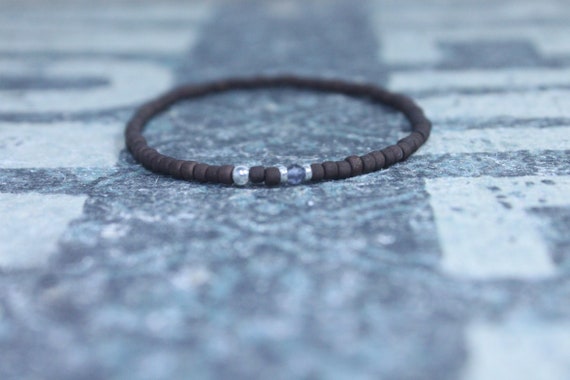 Iolite Bracelet, Mens Bracelet Iolite, Mens Gift, Mens Bracelet, Minimalist Iolite Bracelet, Beaded Bracelet, Mens Iolite Bracelet Gift