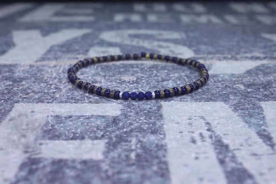Lapis Lazuli Bracelet, Mens Lapis Lazuli Jewelry, Mens Jewelry, Mens Beaded Bracelet, Friendship Bracelet, Gift for Men, Husband Gift