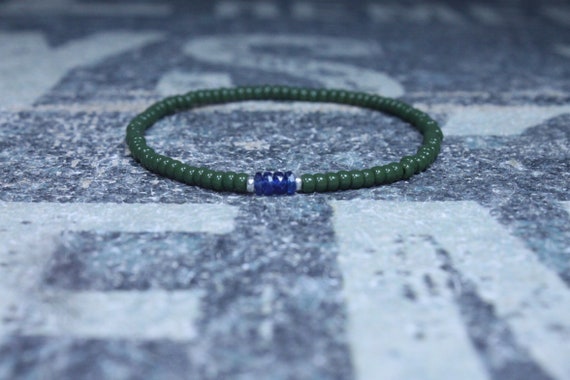 Blue Sapphire Bracelet for Men Precious Stone Jewelry Gift for Men Genuine Sapphire Bracelet Natural Sapphire Anniversary Gift for Him S1