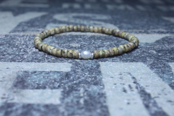 White Pearl bracelet, Mens Gift, Love Bracelet, Gift for Men, Boyfriend Gift, Husband Gift, Gift for Boyfriend, Gift for Husband, Couples