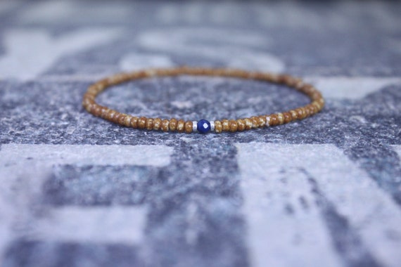 Lapis Lazuli Bracelet, Mens Lapis Lazuli Jewelry, Mens Jewelry, Mens Beaded Bracelet, Friendship Bracelet, Gift for Men, Husband Gift