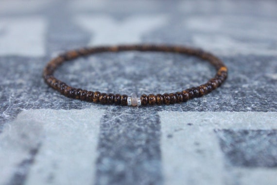 Opal Bracelet, Orange Ethiopian Opal, Mens Jewelry, Boho Bracelet, Minimalist Bracelet, Mens Gift, Boyfriend Gift, Gift for Men