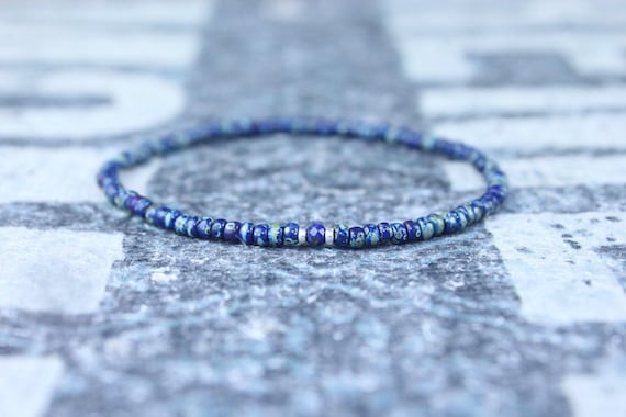 Lapis Lazuli Bracelet, Mens Lapis Lazuli Jewelry, Mens Jewelry, Mens Beaded Bracelet, Friendship Bracelet, Gift for Men, Husband Gift