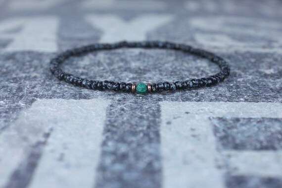 Malachite Bracelet, Mens Bracelet, Mens Beaded Bracelet, Minimalist Jewelry, Mens Gift, Gift for Him, Bead Bracelet, Bracelet Men, Bracelet