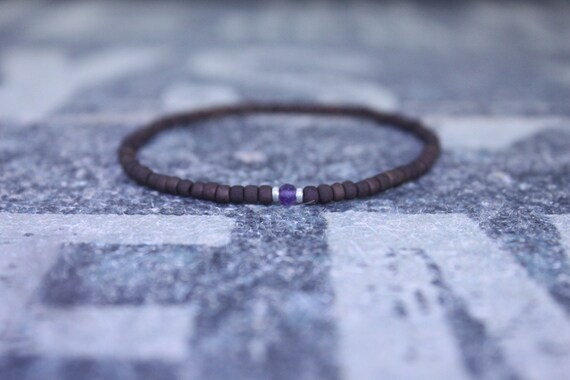Amethyst Bracelet, Birthstone Bracelet, Gemstone Bracelet, Beaded Bracelet, gift for Men, Mens Gift, Bead Bracelet, Friendship Bracelet