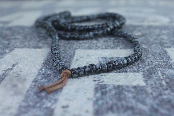 Mens Necklace, Mens Beaded Necklace, Long Necklace for Men, Metal Free Necklace without Clasp, No Clasp Necklace, Bead Necklace, Mens Gift