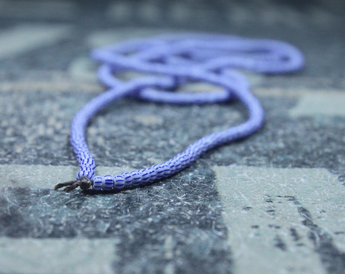 Mens Necklace, Small beaded Necklace, Long Blue Necklace for Men, Minimalist necklace for men, No Clasp Necklace, Bead Necklace, Mens Gift