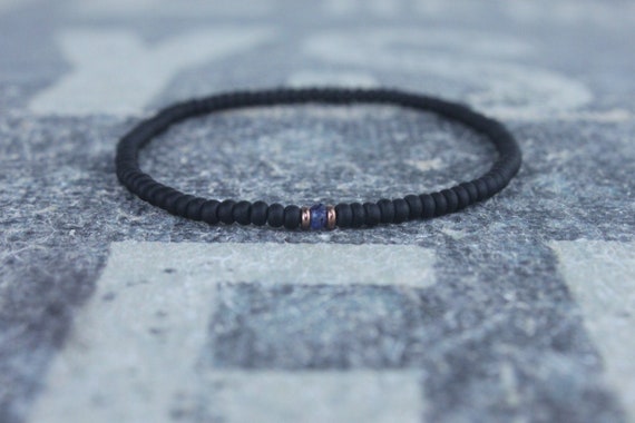 Blue Sapphire Bracelet, Mens Bracelet, Mens Jewelry, Mens Gift, September birthstone, Boyfriend gift, Husband Gift, Mens Beaded Bracelet