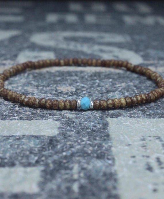 Turquoise Bracelet, Mens gifts, Gemstone bracelet, Mens Bracelet, Birthstone Bracelet, Couples Bracelet, Anniversary Gift, Beaded Bracelet