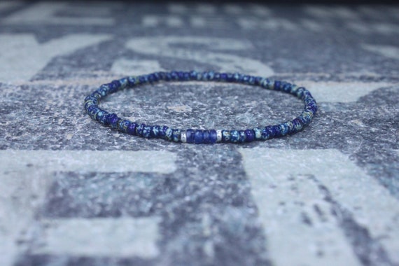 Blue Sapphire Bracelet, Mens Bracelet, Mens Jewelry, Mens Gift, September birthstone, Boyfriend gift, Husband Gift, Mens Beaded Bracelet S1