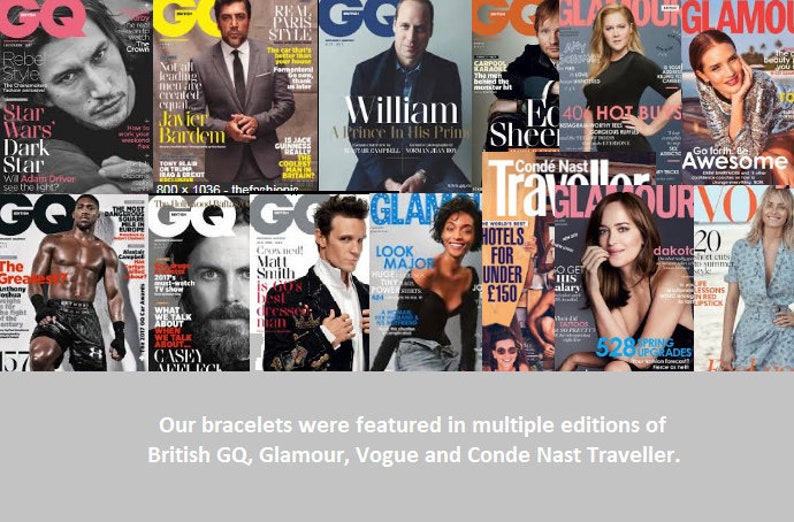 Puede incluir: Un collage de portadas de revistas con varias celebridades y art&iacute;culos. Las revistas incluyen British GQ, Glamour, Vogue y Cond&eacute; Nast Traveller.