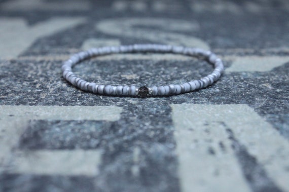 Husband Gift, Smoky Quartz Bracelet, Boyfriend Gift, Gift for Him, Beaded Bracelet, Friendship Bracelet, Mens Jewelry Minimalist Bracelet