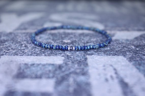 Iolite Bracelet, Mens Bracelet Iolite, Mens Gift, Mens Bracelet, Minimalist Iolite Bracelet, Beaded Bracelet, Mens Iolite Bracelet Gift