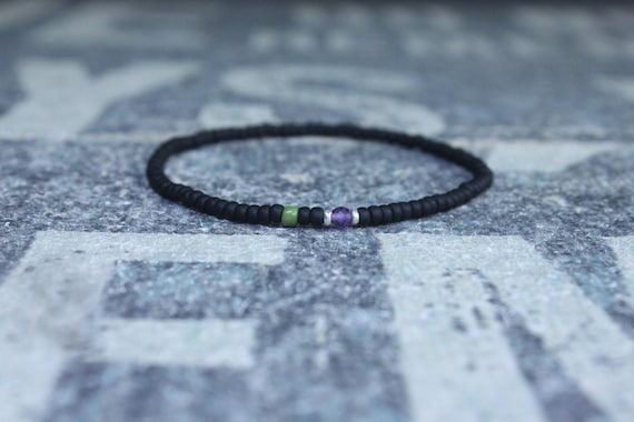 Mens amethyst best sale bracelet