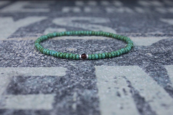 Garnet Bracelet, Mens Bracelet, Mens Beaded Bracelet, Minimalist Jewelry, Mens Gift, Gift for Him, Beaded Bracelet, Bracelet Men, Bracelet