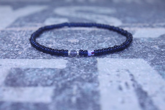 Iolite Bracelet, Mens Bracelet Iolite, Mens Gift, Mens Bracelet, Minimalist Iolite Bracelet, Beaded Bracelet, Mens Iolite Bracelet Gift