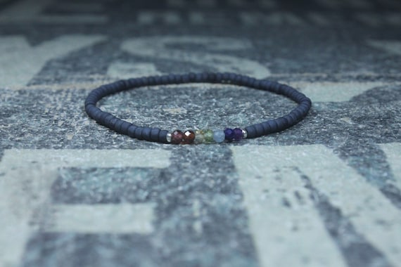 METAL BEAD BRACELET THIN TEAL METAL BEAD BRACELET THIN TEAL
