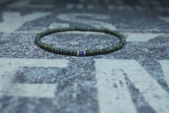 Amethyst Bracelet, Birthstone Bracelet, Gemstone Bracelet, Beaded Bracelet, gift for Men, Mens Gift, Bead Bracelet, Friendship Bracelet