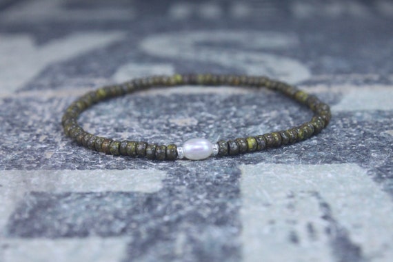 White Pearl bracelet, Mens Gift, Love Bracelet, Gift for Men, Boyfriend Gift, Husband Gift, Gift for Boyfriend, Gift for Husband, Couples