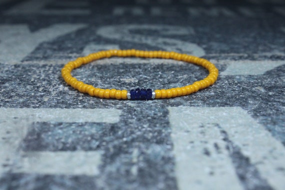 Blue Sapphire Bracelet for Men Precious Stone Jewelry Gift for Men Genuine Sapphire Bracelet Natural Sapphire Anniversary Gift for Him S1
