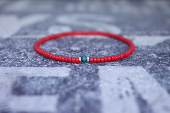 Malachite Bracelet, Mens Bracelet, Mens Beaded Bracelet, Minimalist Jewelry, Mens Gift, Gift for Him, Bead Bracelet, Green Bracelet Men