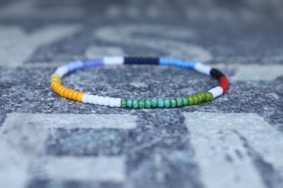 Rainbow Bracelet Men, Mens Bracelet Multicolor, Minimalist Bracelet, Mens Jewelry, Beaded Bracelet, Boyfriend Gift, Men Gift, Mens Bracelet