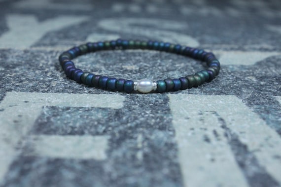 White Pearl bracelet, Mens Gift, Love Bracelet, Gift for Men, Boyfriend Gift, Husband Gift, Gift for Boyfriend, Gift for Husband, Couples