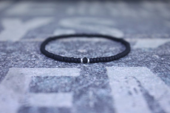 Mens Bracelet, Mens gift, Black Spinel Bracelet, Bracelet Men, Birthday Gift, Boyfriend Gift, Husband Gift, Gift for Him, Gift for Husband