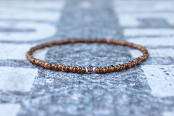 Garnet Bracelet, Mens Bracelet, Mens Beaded Bracelet, Minimalist Jewelry, Mens Gift, Gift for Him, Beaded Bracelet, Bracelet Men, Bracelet