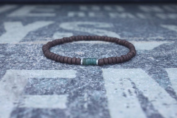Emerald Bracelet, Mens Bracelet, Raw Emerald, Anniversary Gift, Mens Birthstone, Gemstone Bracelet, Birthstone Bracelet, Couples Bracelet