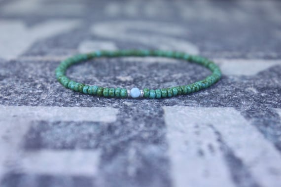 Larimar Bracelet, Mens Beaded Bracelet, Mens Jewelry, Mens Beaded bracelet, Husband Gift, Mens Gift, Boyfriend Gift, Gift for men bracelet
