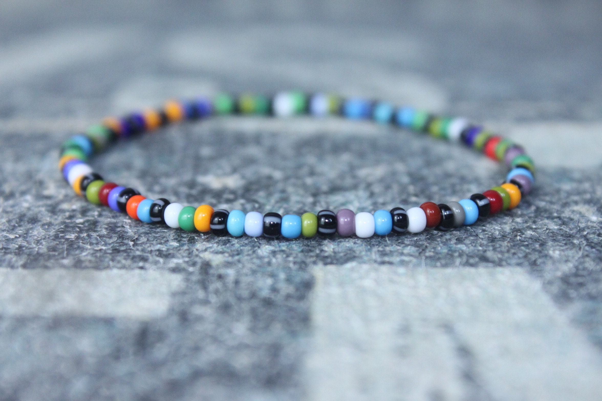 Mens Semi Bead Stretch Bracelet main image 0