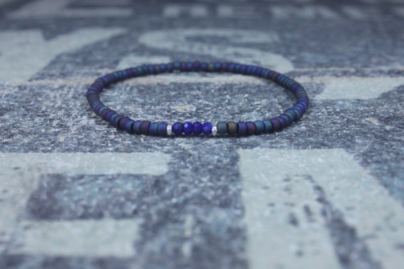 Lapis Lazuli Bracelet, Mens Lapis Lazuli Jewelry, Mens Jewelry, Mens Beaded Bracelet, Friendship Bracelet, Gift for Men, Husband Gift