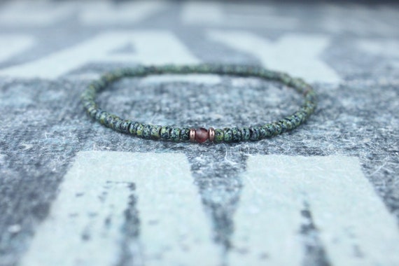 Garnet Bracelet, Mens Bracelet, Mens Beaded Bracelet, Minimalist Jewelry, Mens Gift, Gift for Him, Beaded Bracelet, Bracelet Men, Bracelet
