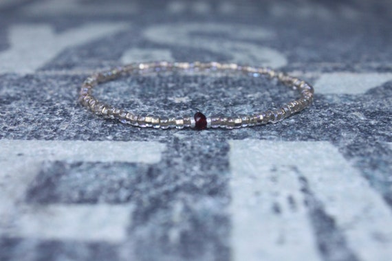 Mozambique Garnet Bracelet, Mens Bracelet, Mens Beaded Bracelet, Minimalist Jewelry, Men Gift Him, Beaded Bracelet, Bracelet Men, Bracelet