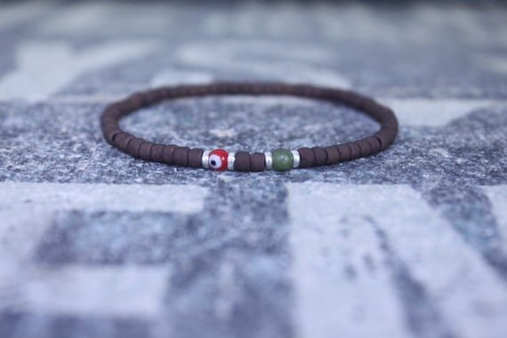 Jade Bracelet, Mens Jewelry, Minimalist Bracelet, Evil Eye Bracelet Men, Anniversary Gift, Birthday Gift, Gift for Husband, Boyfriend Gift