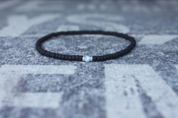 Larimar Bracelet, Mens Beaded Bracelet, Mens Jewelry, Mens Beaded bracelet, Husband Gift, Mens Gift, Boyfriend Gift, Gift for men bracelet