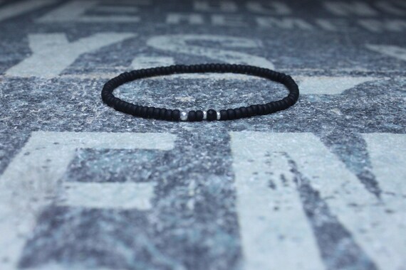 Black Tourmaline Bracelet, Mens Jewelry, Minimalist Bracelet, Gifts for Men, Anniversary, Birthday Gift, October birthstone Boyfriend Gift