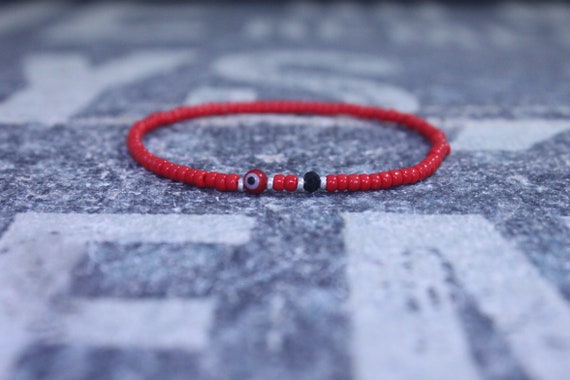 Black Spinel Bracelet, Evil Eye Bracelet, Mens bracelet, Mens Gifts, Birthday Gift for Men, Gemstone Bracelet, Spinel Birthstone bracelet