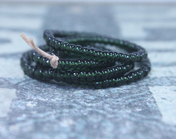 Green Mens Necklace, Mens Beaded Necklace, Long Necklace for Men, Metal Free Necklace no Clasp, No Clasp Necklace, Bead Necklace, Mens Gift