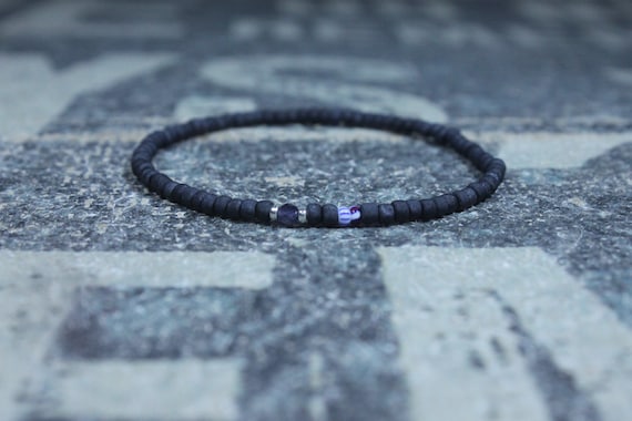Iolite Bracelet, Mens Bracelet Iolite, Mens Gift, Mens Bracelet, Minimalist Iolite Bracelet, Beaded Bracelet, Mens Iolite Bracelet Gift