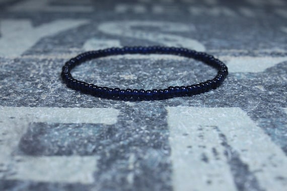 Mens Blue Beaded Bracelet, Anniversary Gift, Mala Bracelet, Mens Gift, Gift for Boyfriend, Bracelet, Couples Bracelet, Bead Bracelet