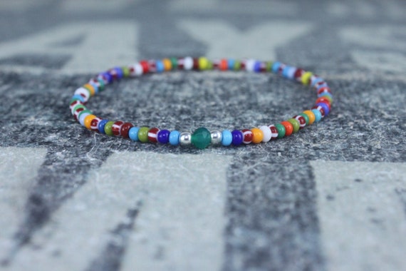 Onyx Bracelet, Friendship Bracelet, Green Onyx, Mens Bracelet, Beaded Bracelet, Boyfriend Gift, Gift for Boyfriend, Gifts for Him